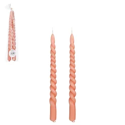 ohgreen Kaarsen|Twist Dinerkaars - Set van 2 - H29 x 2,2 cm