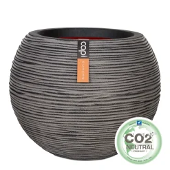 ohgreen Kunststof|Ecocheques|Vaas bol rib 40x32 antraciet