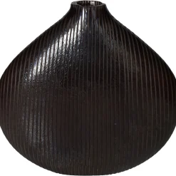 ohgreen Potten En Vazen|Vaas glas zwart 23.5x7x21.5cm