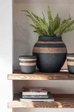 ohgreen Potten En Vazen|Vaas kenia zwart/bruin large