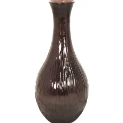 ohgreen Potten En Vazen|Ecocheques|Vaas recycled glas bruin 34x34x75cm