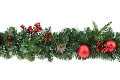 ohgreen Kerstkransen En Guirlandes Kunststof|Victoria wreath cones & red deco mat d60cm