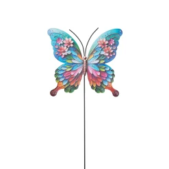 ohgreen Decoratie|Vlinder met bloemen op steker 61x17cm