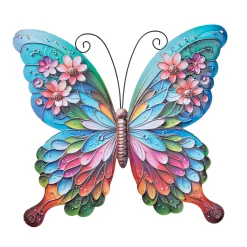 ohgreen Decoratie|Vlinder met bloemen wand decoratie 16,8x18cm