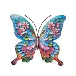 ohgreen Decoratie|Vlinder met bloemen wand decoratie 46,3x50cm