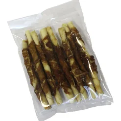 ohgreen Hond Voeding|Werelddierendag|Witte buffelhuid rollstick 13cm met eend 8-pack