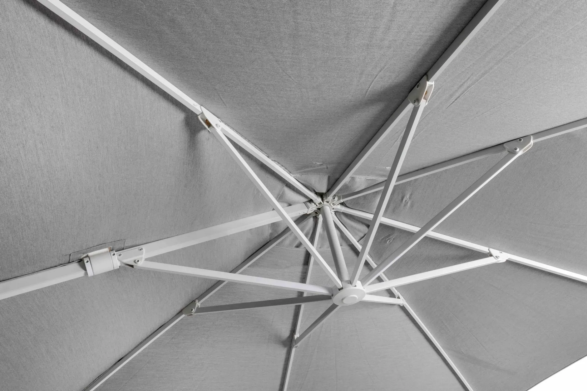 ohgreen Parasol|Zweefparasol Malaga wit-soft grijs